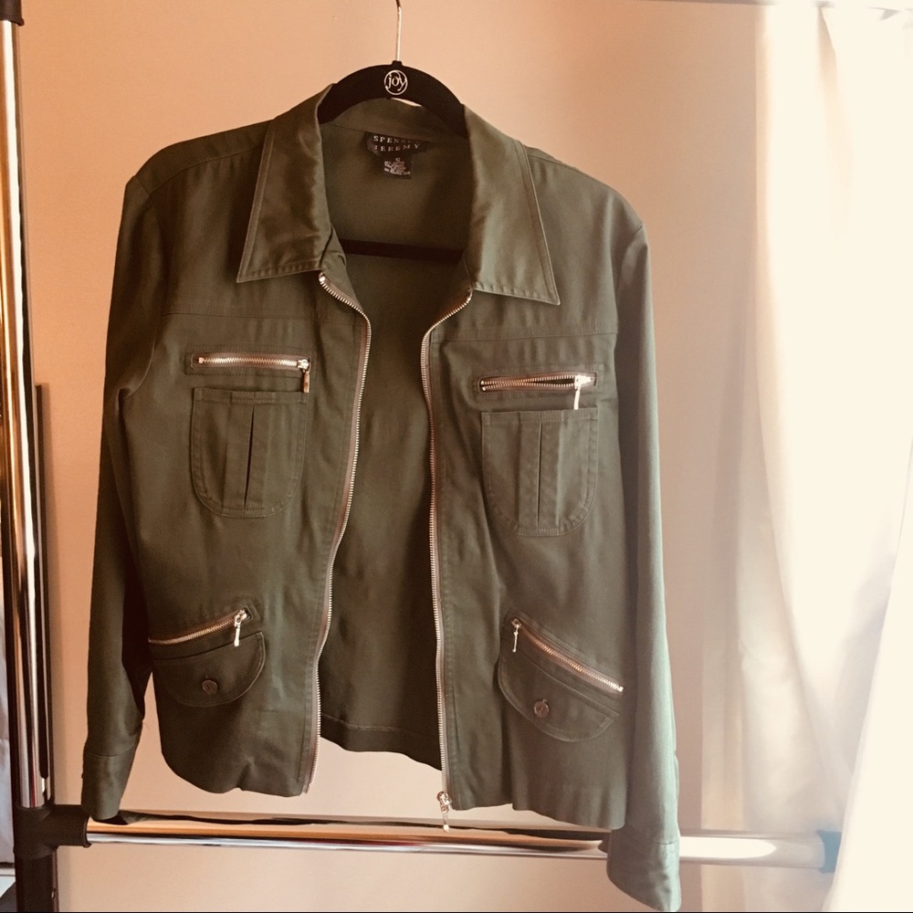 OLIVE GREEN MILITARY JACKET BY SPENSER JEREMY